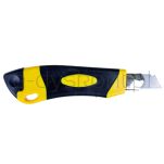 Office Products Nóż pakowy Professional, gumowa rękojeść, z blokadą, żółto-czarny - 2