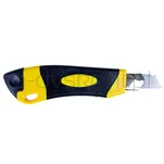 Nóż pakowy OFFICE PRODUCTS Professional, gumowa rękojeść, z blokadą, żółto-czarny - 2