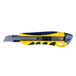 Office Products Nóż pakowy Professional, gumowa rękojeść, z blokadą, żółto-czarny