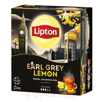 Lipton Earl Grey Lemon Herbata Czarna (92 Torebki)