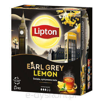 Lipton Herbata Earl Grey Lemon Czarna (92 Torebki)