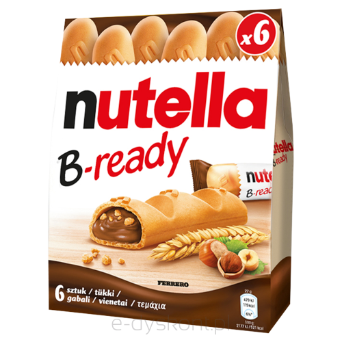 Nutella B-Ready Wafelek Z Orzechami Laskowymi I Kakao Oraz Chrupkami 6 X 22 G