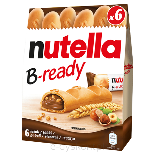 Nutella B-Ready, Wafelek Z Kremem, 6Szt, 132G