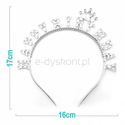Part Go Opaska Happy Birthday, 16,8cm, 1 szt., srebrna