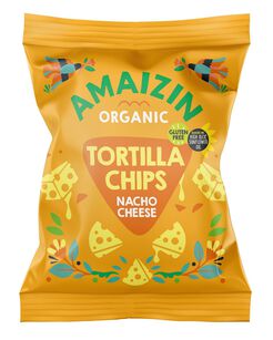 Chipsy Tortilla Kukurydziane Serowe Bezglutenowe Bio 150 G - Amaizin [BIO]