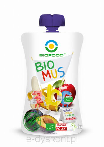 Mus Śliwkowo - Bananowo - Jabłkowy Bezglutenowy Bio 90 G - Bio Food [BIO]