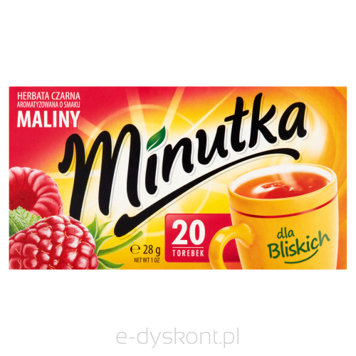 Minutka Herbata Czarna 20 Torebek O Smaku Maliny 28G