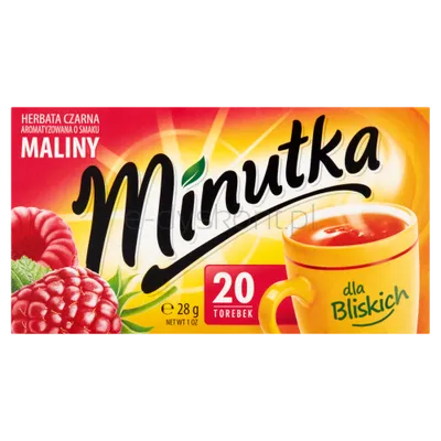 Minutka Herbata Czarna 20 Torebek O Smaku Maliny 28G