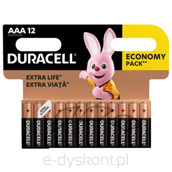 Duracell Baterie Alkaliczne Typ Aaa 12 Sztuk