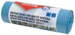 Office Products Worki na śmieci domowe do segregacji makulatury, mocne (LDPE), 120l, 10szt., niebieskie