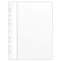 Donau Skoroszyt PVC, A4, twardy, 150/160mikr., wpinany, biały