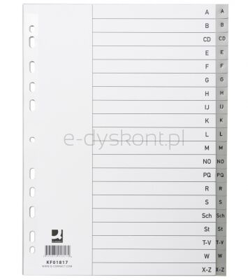 Q-Connect Przekładki  Pp, A4, 230X297Mm, A-Z, 20 Kart, Szare 