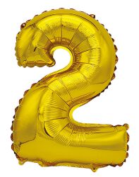 Part Go Balon foliowy cyfra 2, 80cm, złoty
