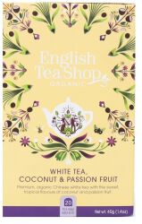 English Tea Shop Herbata Biała Z Trawą Cytrynową, Kakao, Imbirem, Marakują I Kokosem (20X2) Bio 40 G