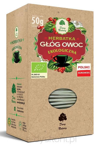 Herbatka Owoc Głogu Bio (25 X 2 G) 50 G - Dary Natury [BIO]