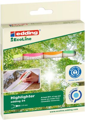 Edding Zakreślacz e-24/4 ecoline 2-5mm, 4 szt. mix kolorów