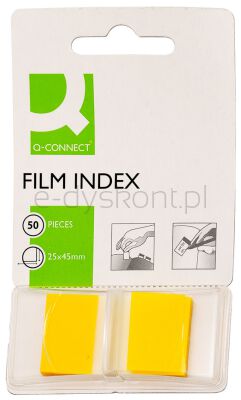 Q-Connect Zakładki Indeksujące Pp, 25,4X43,7Mm, 50 Kart., Żółte 