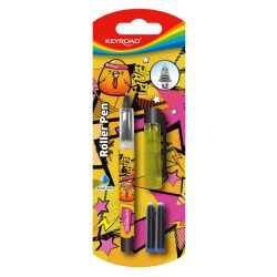 Keyroad Pióro kulkowe 0,7mm, 2 naboje gratis, blister, mix kolorów