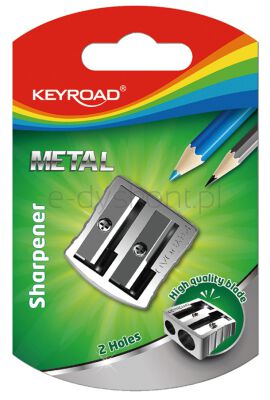 Keyroad Temperówka Metal, aluminiowa, podwójna, srebrna