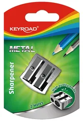 Temperówka KEYROAD Metal, aluminiowa, podwójna, srebrna