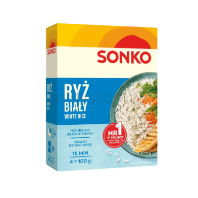 Sonko. Ryż biały 4x100 g.