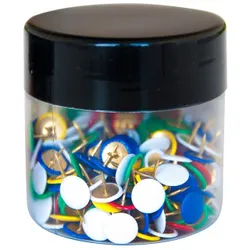 Pinezki klasyczne Q-Connect, w plastikowym słoiku, 300szt., mix kolorów