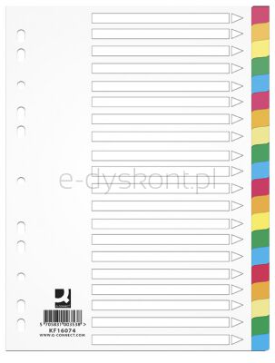 Q-Connect Przekładki Pp, A4, 225X297Mm, 20 Kart, Mix Kolorów 