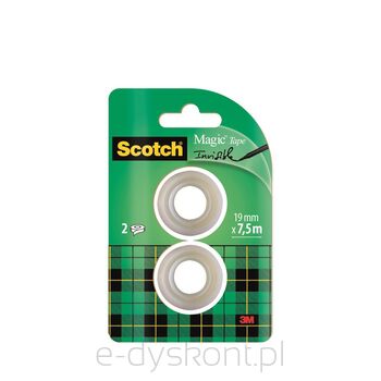 3M Taśma klejąca Scotch® Magic™ niewidoczna na papierze 2 rolki 19mm x 75m