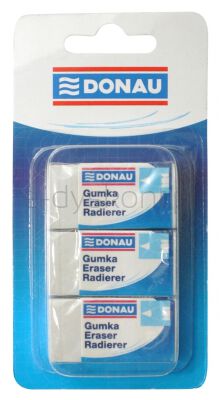 Donau Gumka Uniwersalna 41X21X11Mm, Blister - 3Szt., Biała
