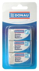 Donau Gumka Uniwersalna 41X21X11Mm, Blister - 3Szt., Biała
