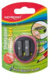 Keyroad Temperówka, plastikowa, podwójna, z gumką, blister, mix kolorów - 3