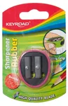 Temperówka KEYROAD, plastikowa, podwójna, z gumką, blister, mix kolorów - 3