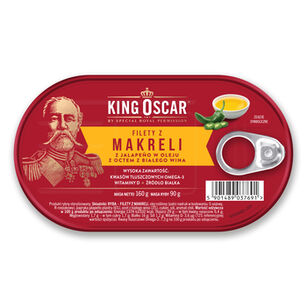 King Oscar Filety Z Makreli Z Jalapeno W Oleju Z Octem Z Białego Wina 160G 