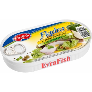 Evra Fish Flądra/Olej/Papr/Ceb170g