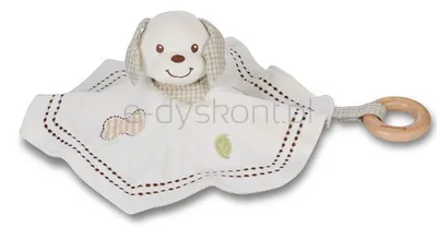 Bawełniana przytulanka, kocyk piesek od 0m-ca (25cm) fsc & gots