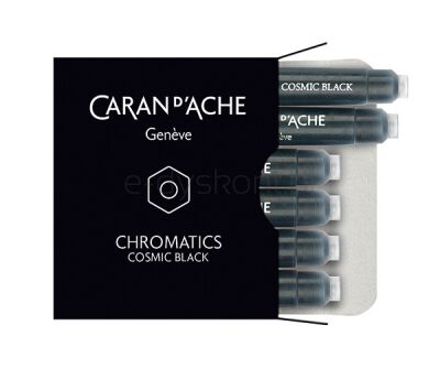 Caran D'Ache Naboje Chromatics Cosmic Black, 6szt., czarne [BIURO]