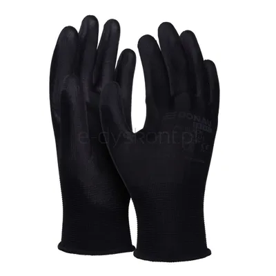 Rękawice Donau Safety Pu Black, Kat. Ii, Rozm. 10, Czarne