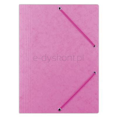 Office Products Teczka Z Gumką, Preszpan, A4, 390Gsm, 3-Skrz., Różowa 