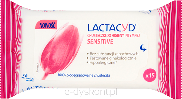 Lactacyd SENSITIVE chusteczki do higieny intymnej 15szt