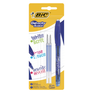 BIC Gel-ocity Illusion długopis żelowy wymazywalny niebieski blister 1 sztuka + 2 wkłady