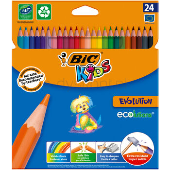 Bic kredki Kids Evolution ECOlutions ołówkowe Pudełko 24szt