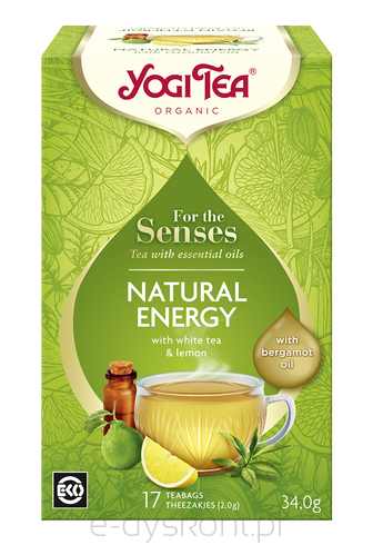 Herbata Biała Dla Zmysłów Naturalna Energia Z Ziołami, Olejkiem Z Cytryny I Z Bergamotki (For The Senses Natural Energy) Bio (17 X 2 G) 34 G - Yogi Tea [BIO]