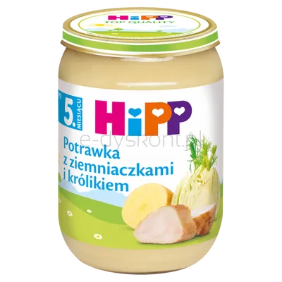 Hipp Potrawka Z Ziemniaczkami I Królikiem, Po 5. M-Cu, 190 G