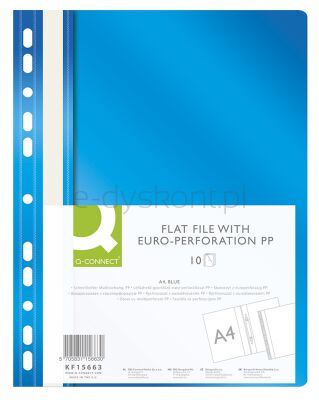 Q-Connect Skoroszyt, Pp, A4, Standard, 120/170Mikr., Wpinany, Niebieski 