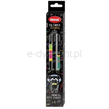 Ołówek Z Gumką 4 Szt. Rexus Teens