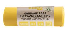 Donau ECO Worki na śmieci do segregacji plastiku, 60l, 10 szt., żółte
