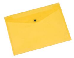 Q-Connect Teczka kopertowa zatrzask zatrzask, PP, A4, 172mikr., transparentna żółta