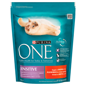 Purina One Karma Dla Kotów Sensitive Bogata W Indyka I Ryż 800G