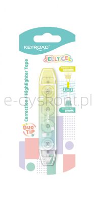 Keyroad  Korektor i zakreślacz w taśmie Jelly Gel, blister