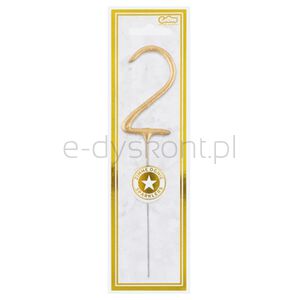 Złota Cyfra 2 (Zimny Ogień) 7,5 Cm